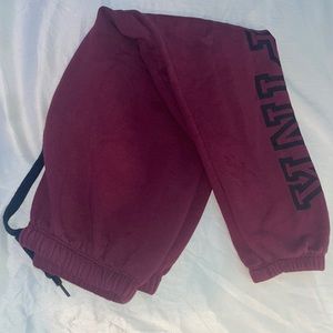 VS PINK maroon joggers